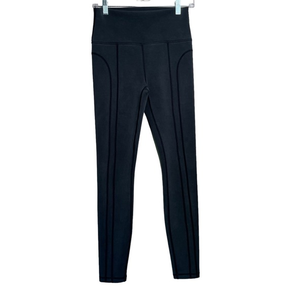 Carbon 38 Seamed Thick Leggings Black Gray Small - Picture 1 of 8